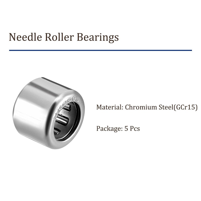 Kozelo 5pcs HK0608 Needle Roller Bearings - [6mm Bore Dia