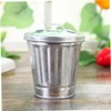 LABRIMP 4pcs Metal Trash Can with Lid Small Office Desk