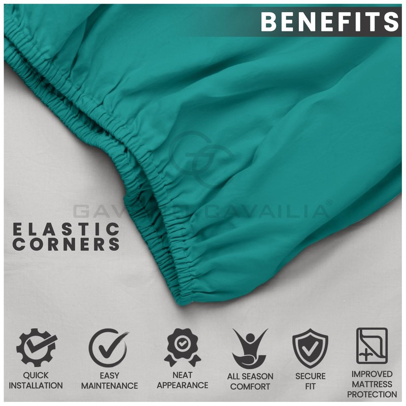 Plain Dyed Bedding Fitted Bedsheets, Soft & Comfy Double Bed