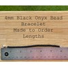Kathy Bankston Handmade Black Onyx Bracelet, Small 4mm Black Beaded