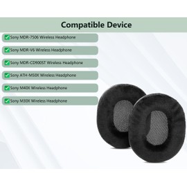 XRHTONG Soft Cloth Ear Pads Compatible with Sony MDR-7506 MDR-V6 MDR-CD900ST ATH-M40X M30x M50X Wireless Headphones Ear Pads (Soft Fabric/High Density Foam)