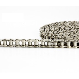Jeremywell 41NP Nickel Plated Roller Chain 4 Feet with 1 Connecting Link, Heat Treated, Corrosion Resistant, Eliminates Stress Cracking, unwanted wear, and Easy Corrosion