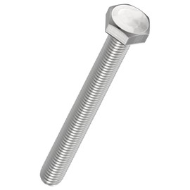 Kozelo 5 Pcs Hex Head Screws Bolts - [M10-1.25x100] 304 Stainless Steel Fully Threaded Hex Tap Metric Hexagon Head Machine Bolts Right Hand External Hex Drive, Silver