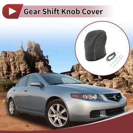 HEROFFIX 1 Set Gear Shift Knob Cover for Acura TL 2009-2014 Stick Shifting Handle Protector Black Grey Faux Leather