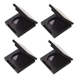 Outanaya Set de 4 Cajas Negras para Maquillaje en Polvo, Organizador Ligero y Portátil de Plástico para Sombras y Rubores, Adecuado para Uso Diario y Viajes