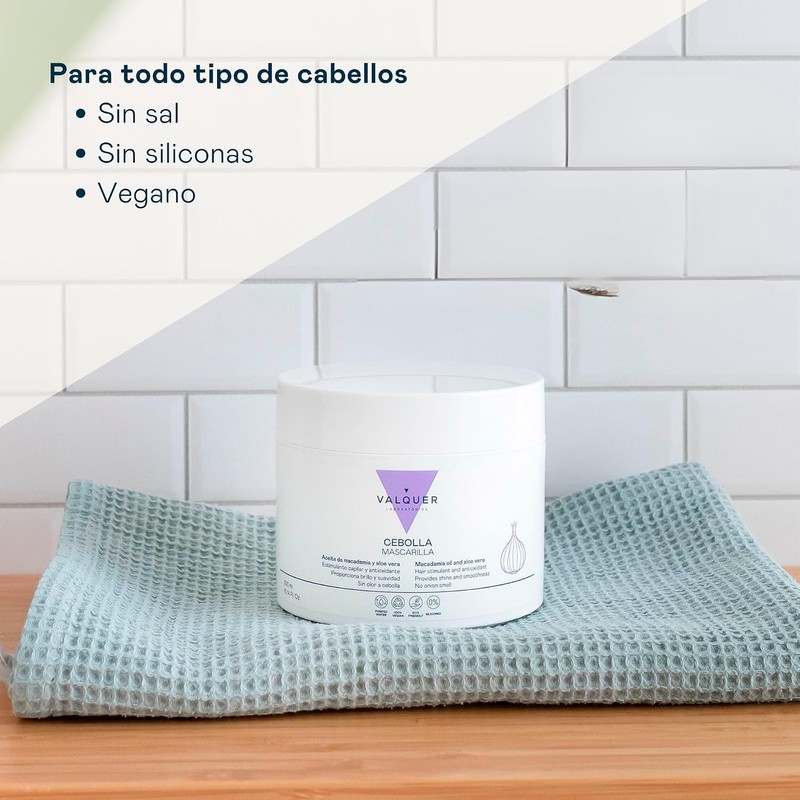 VALQUER Set de Cebolla Champú y Mascarilla 500 ml +