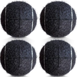 HPWFHPLF Precut Tennis Balls for Walkers, 4 PCS Heavy Duty Long Lasting Glide Balls - Precut for Easy Installation, Universal Felt Pads for Walker Legs & Furniture, Floor Protectors (Black)