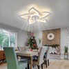 Ruibutrade White Flower Modern CeilingFans with Lights, Low Profile Ceiling