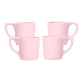 notNeutral 01501775R LINO Coffee Mugs, Set of 4, Light Gray (Pink)