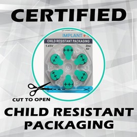 ZeniPower 1.45V Hearing Aid Batteries (Size 10, 13, 312, 675, Implant Cochlear) Hearing Aid Accessories (36 Batteries, Size 675p - Implant)