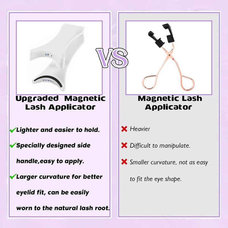Magnetic Eyelashes Natural Look, Magnetic Lashes with Applicator, 2 Pair