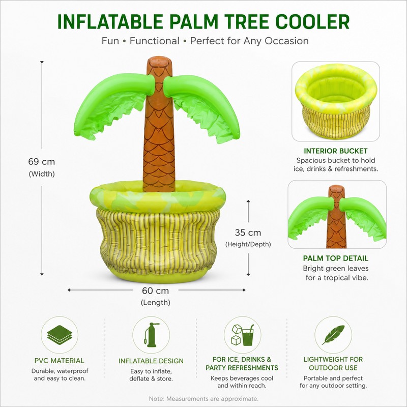 Inflatable Palm Tree Cooler for Pool Parties – PVC Tropical