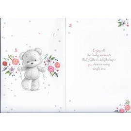 Mothers Day Card For Mum 23 x 15 Cm (9 x 6 inches) For You Mum with Love on Mother's Day Cute Teddy