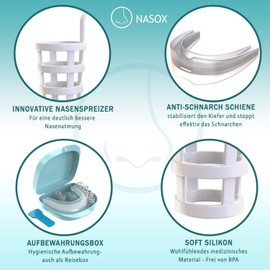 NASOX© Premium Anti-Snoring Device – Laboratory Tested in Germany – Innovative Nose Spreader & Anti-Snoring Splint Aid | Anti-Snoring Device