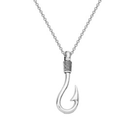 CHOORO Fish Hook Necklace Fishing Hook Pendant Jewelry Fishing Girlfriend Gift for Girlfriend Jewelry Gifts Womens Necklace Fish Hook for Her (Hook Necklace)