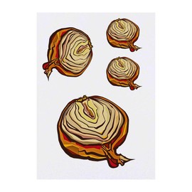 Azeeda 4 x 'Zwiebel Hälfte' Temporäre Tattoos - Wasserfest, Hautfreundlich & Ungiftig · Transfers in Verschiedenen Größen (TO00032895)