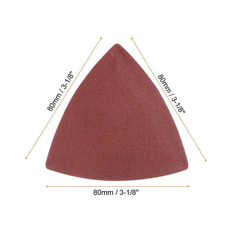 HARFINGTON 60pcs Triangular Hook & Loop Sandpapers 240/320/400 Grits 3-1/8"