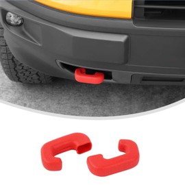 Linskip Tow Hook Covers Fit for Ford Bronco Sport 2021 2022 2023 2024, Front Bumper Tow Hook Rubber Sleeve Protectors for Bronco Sport Accessories(Red)