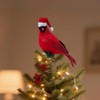 Cardinal Tree Topper, Cardinal Christmas Tree Topper with Santa Hat,