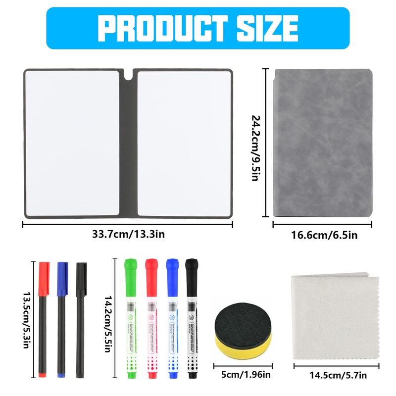 Small Whiteboards A5 Whiteboard Notebook, Mini Dry Erase Whiteboard Notepad,