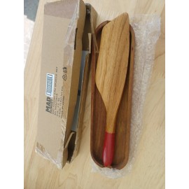 Mad Hungry® 16-PIECE ACACIA WOOD SPURTLE SET - SILICONE HANDLES