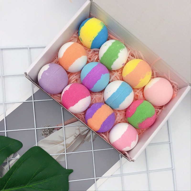 12 Pcs Bubble Bath Ball Set Moisturizing Rich Foaming Pleasant