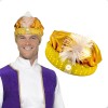 Sombrero Aladdin Turbante Dorado Perlas Cosplay Disfraz Acce Dorado