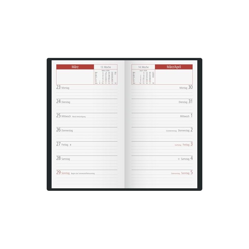 rido/idé Pocket Calendar Mod. TM 15 2026 | A6, Plastic,