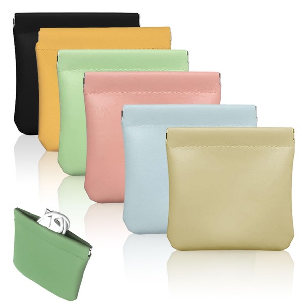SJUNJIE Pack of 6 Small Cosmetic Bags for Handbag, Self-Closing Small Makeup Bag, Portable Mini Cosmetic Bag, Small Portable Cosmetic Bag for Storing Cosmetic Jewellery, multicoloured, Fashion