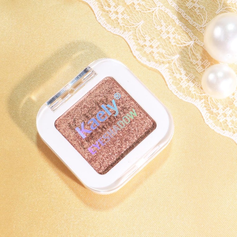 Kaely Pressed Single Eyeshadow Makeup, Amber Rush Shimmer Highly Pigmented