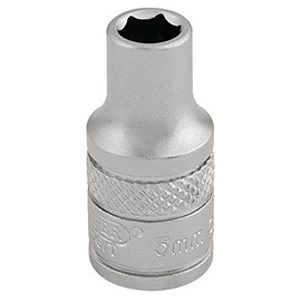Draper 16508 1/4" Square Drive Micro Satin Chrome Metric Socket, 5 mm Size