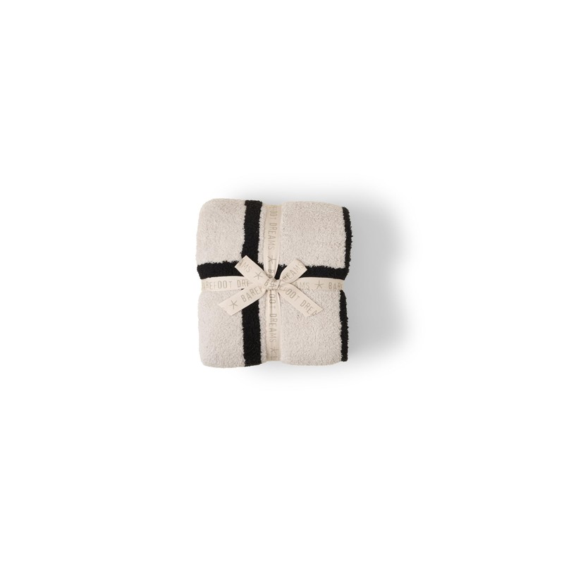 Barefoot Dreams Women's CozyChic Grid Plaid Throw, Stone/Black, One Size