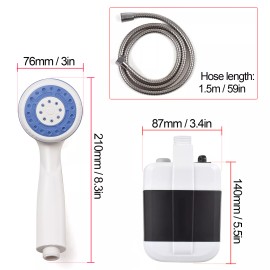 Unbranded/Generic Portable Camping Shower Pump Electric Shower Head Sprayer With 1.5m Hose U4T9