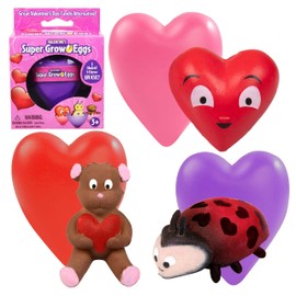 Super Grow Hatching Valentine Heart Eggs (1 Pack) – Hatch & Grow Ladybug, Teddy Bear or Heart Pets in Water – Fun Valentine’s Day Gift, Candy-Free Classroom Treat, Kids Surprise Toy & Party Favor