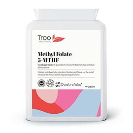 Folic Acid 600µg 90 Capsules as Quatrefolic Methyl Folate 5-MTHF Supplement - 6S-5-Methyltetrahydrofolate - Superior Bioavailable Activated Folic Acid Supplement - UK Manufactured