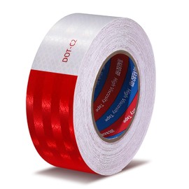 DAKIYVN Reflective Tape Outdoor Waterproof 2 Inch X 30 Feet Red White Conspicuity Strong Adhesive Reflector Tape Warning Safety Reflective Tape for Trailers, Trucks, Vehicles, Driveway, Boats, Signs