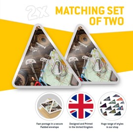 2 x Triangle Stickers 10 cm - Climbing Equipment Ropes Boots Fun Decals for Laptops,Tablets,Luggage,Scrap Booking,Fridges #12624