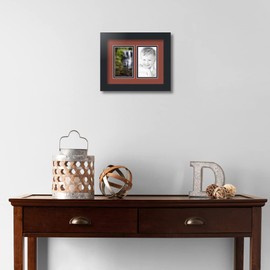 ArtToFrames Collage Photo Frame Double Mat with 2 - 3x5 Openings and Satin Black Frame