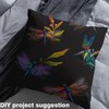 Wild Dragonfly Decorative Fabric by The Yard 3D Purple Blue