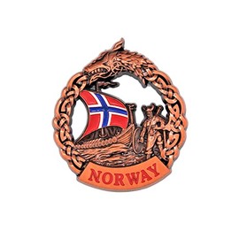 Norway - 3D Metal Fridge Magnet for Kitchen Refrigerator - Unique Stylish Design Holiday Souvenir Gift