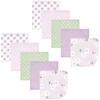 Hudson Baby Unisex Baby Flannel Cotton Washcloths, Purple Dainty Floral