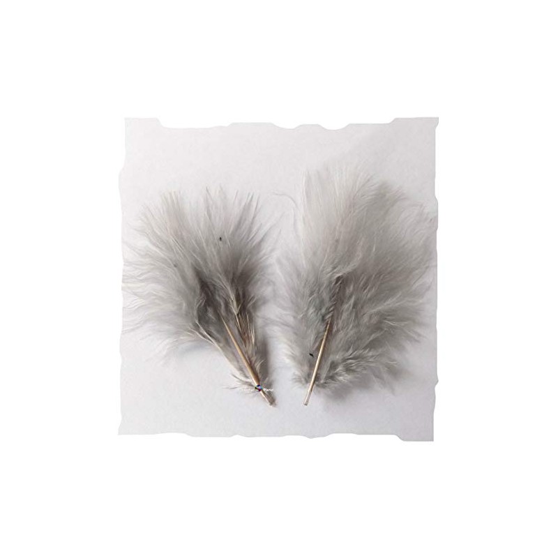 30 Silver Grey Marabou Feathers Quality Craft Pack