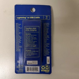 For Apple onn. 3' Quick Charge to USB Cable, Aqua