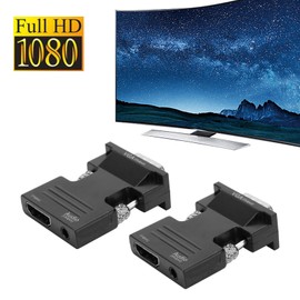 VBESTLIFE HDMI to VGA Converter, 2pcs/pack 1080P HDMI to VGA Adapter with Video Converter Computer Cable Adapters