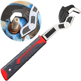 Adjustable Multi-function Self-locking Universal Soft Grip Plumbing Spanner, Self-Adjusting Quick Power Grip Tool (8 Inches, 9-25 mm)