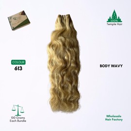 INDIAN ROYAL WIGS HUMAN WEFT HAIR EXTENSIONS BLONDE COLOUR - 613 (14'' INCHES) INDIAN RAW WAVE 1BUNDLES SOFT AND SMOOTH