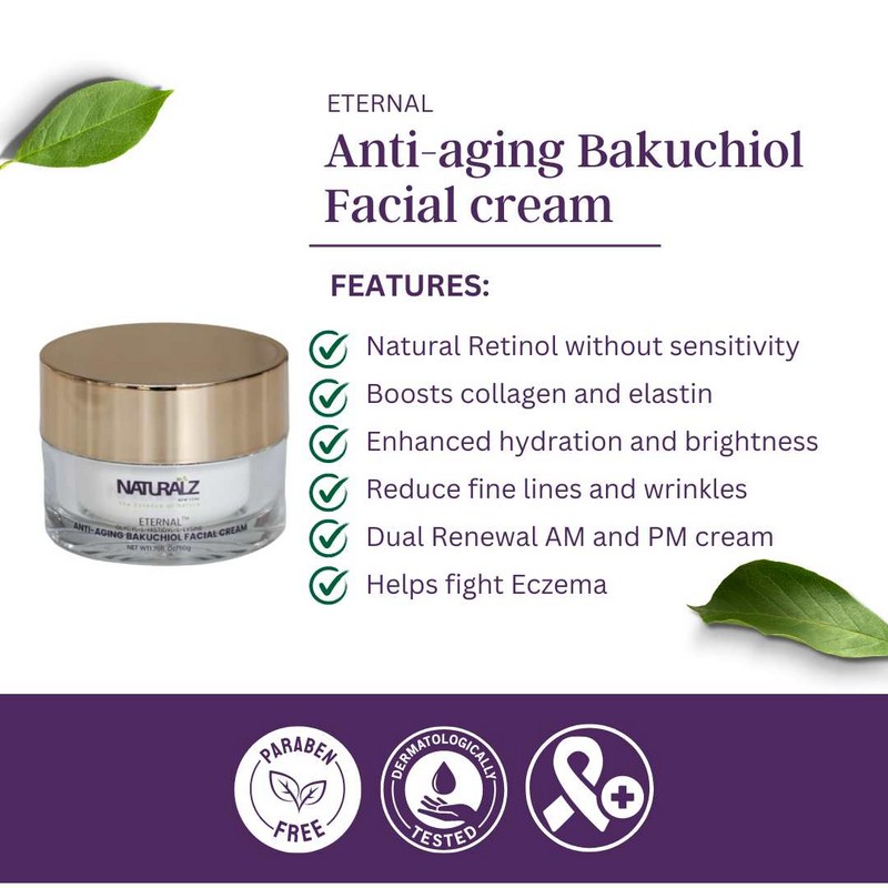 Anti-Aging Bakuchiol Facial Cream – Natural Retinol Alternative for Firm,