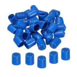 MECCANIXITY 20pcs Rubber End Caps Cover 3/4 inch Vinyl Screw Thread Protector Round PVC Vacuum Caps for Screw Bolt Pipe, Blue