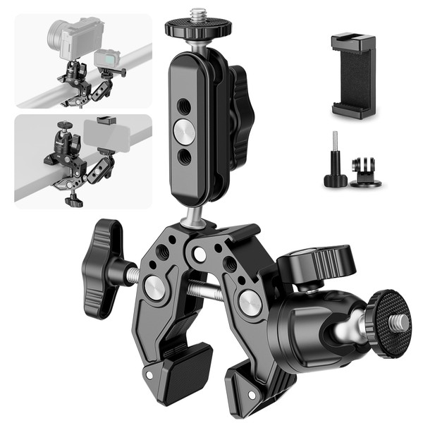 Neewer Super Clamp with 3" Dual Ballhead Magic Arm, Ball