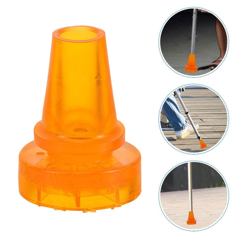 KICHOUSE Elderly Comfortable Crutch Foot Pad Plastic Cane Tips Non-Slip